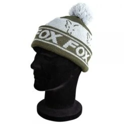 Fox Green & Silver Lined Bobble